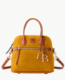Suede Domed Satchel Honey 13 Suede Domed Satchel Honey -Florentine Shop B1954G SUCHPATN