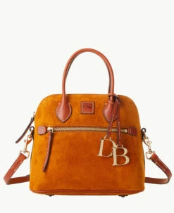Suede Domed Satchel Honey 14 Suede Domed Satchel Honey -Florentine Shop B1954G SUHNPATN 2