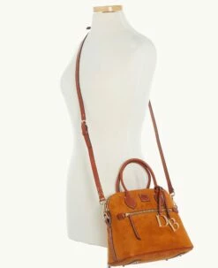 Suede Domed Satchel Honey 9 Suede Domed Satchel Honey -Florentine Shop B1954G SUHNPATN ALT4 1