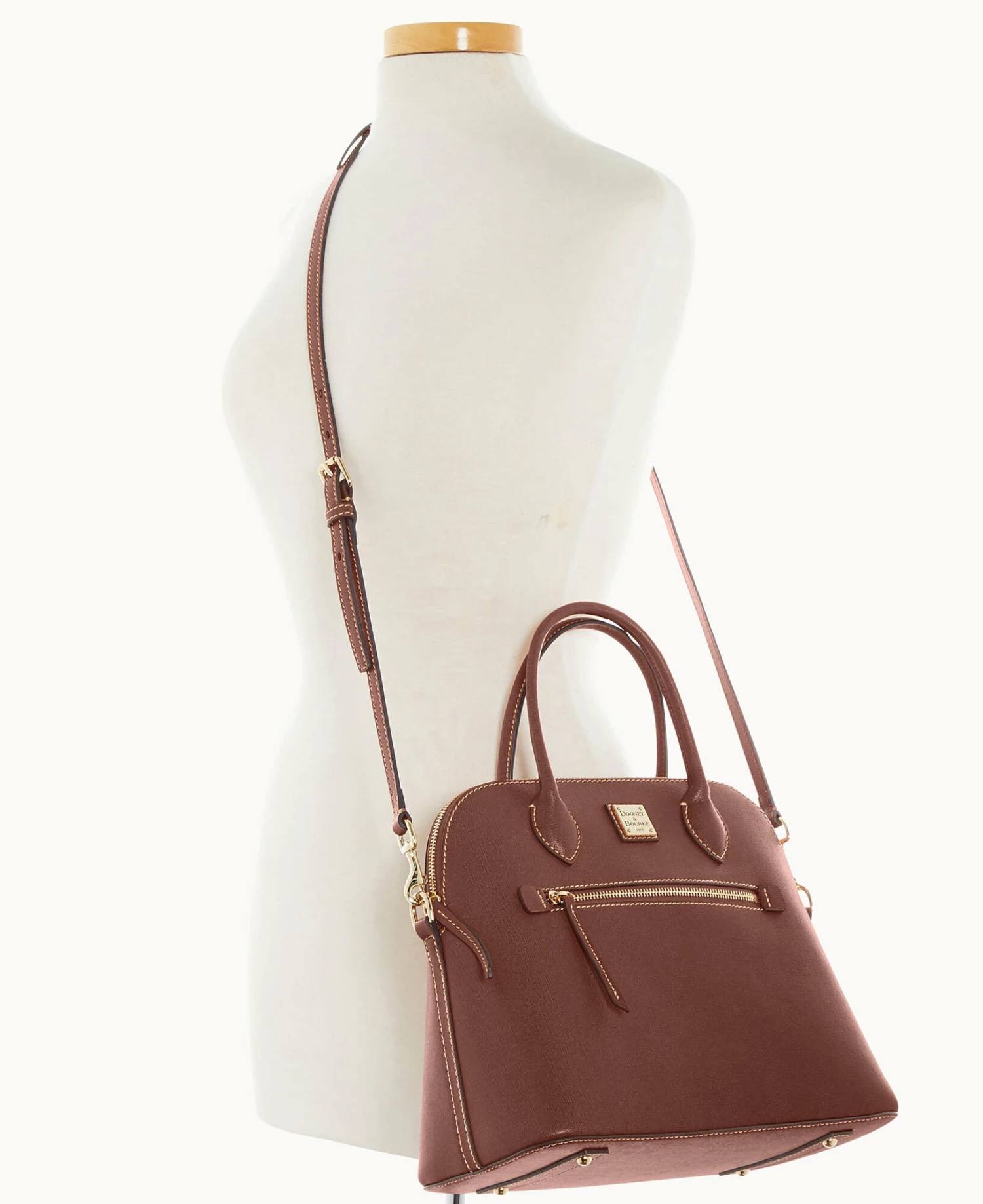 Saffiano Large Domed Satchel Amber Saffiano Large Domed Satchel Amber -Florentine Shop B1955G SIARSIAR ALT4 1