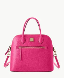 Saffiano Large Domed Satchel Amber 12 Saffiano Large Domed Satchel Amber -Florentine Shop B1955G SIFHSIFH