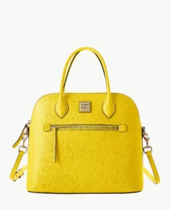 Saffiano Large Domed Satchel Amber 13 Saffiano Large Domed Satchel Amber -Florentine Shop B1955G SIFOSIFO