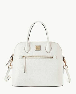 Saffiano Large Domed Satchel Amber 18 Saffiano Large Domed Satchel Amber -Florentine Shop B1955G SIOWSIOW