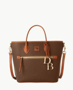 Pebble Grain Handle Tote Caramel -Florentine Shop B1963G 9PBFPAKR