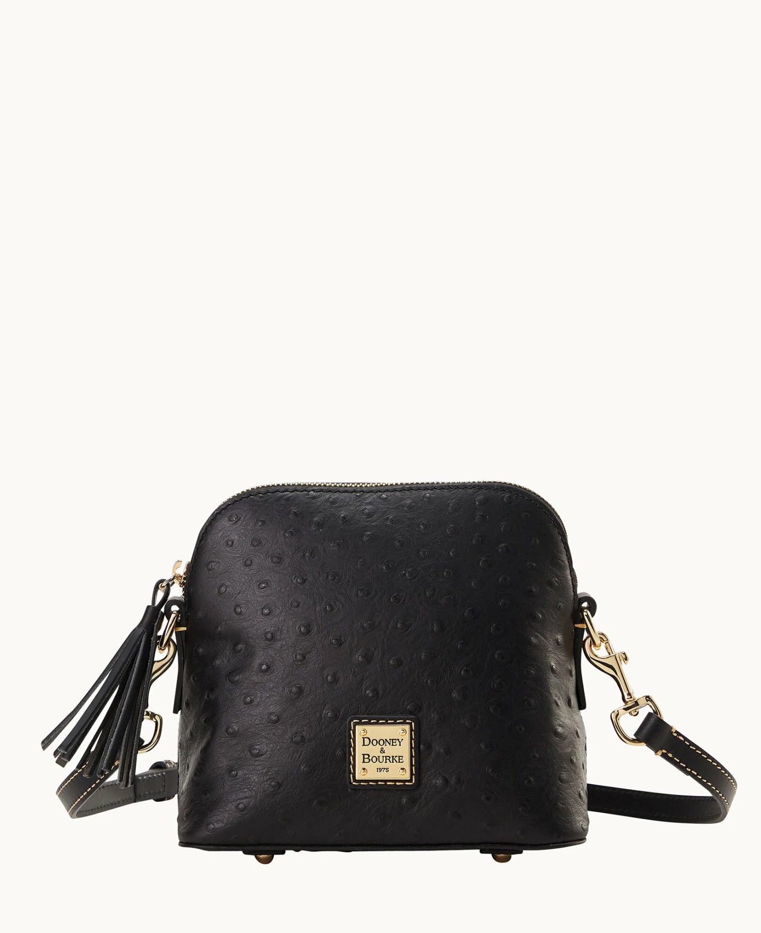 Ostrich Domed Crossbody Black Ostrich Domed Crossbody Black -Florentine Shop B2059G OTBLPABL 1