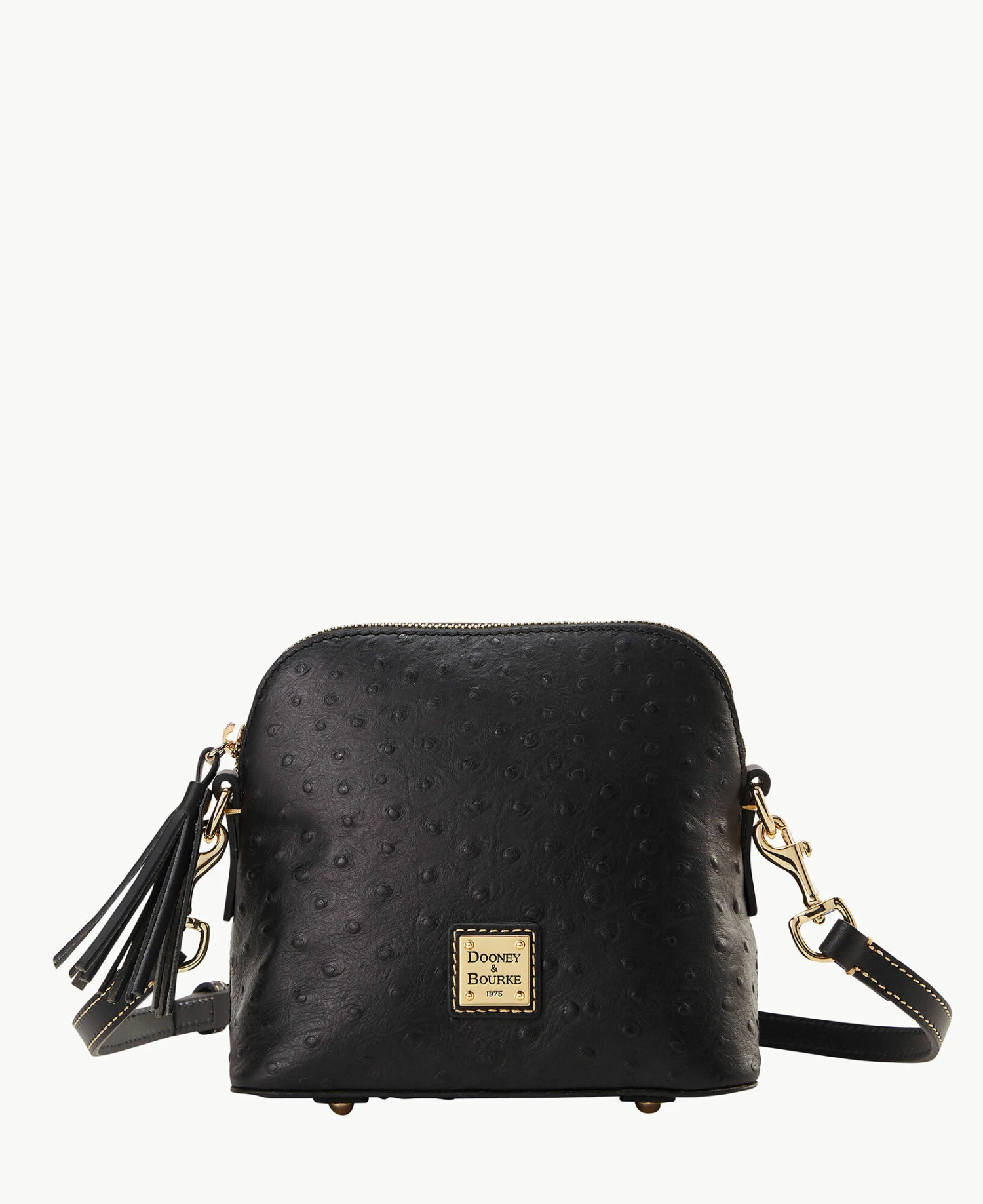 Ostrich Domed Crossbody Black Ostrich Domed Crossbody Black -Florentine Shop B2059G OTBLPABL