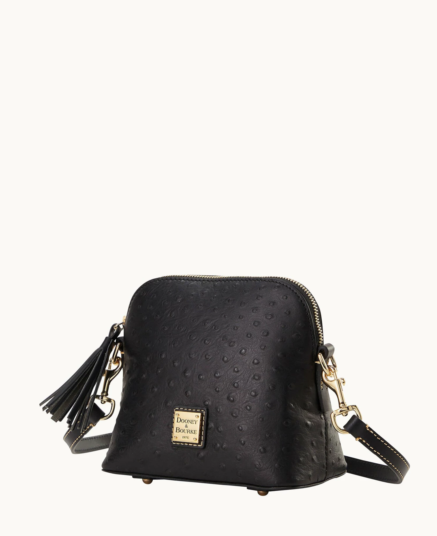 Ostrich Domed Crossbody Black Ostrich Domed Crossbody Black -Florentine Shop B2059G OTBLPABL ALT1 1