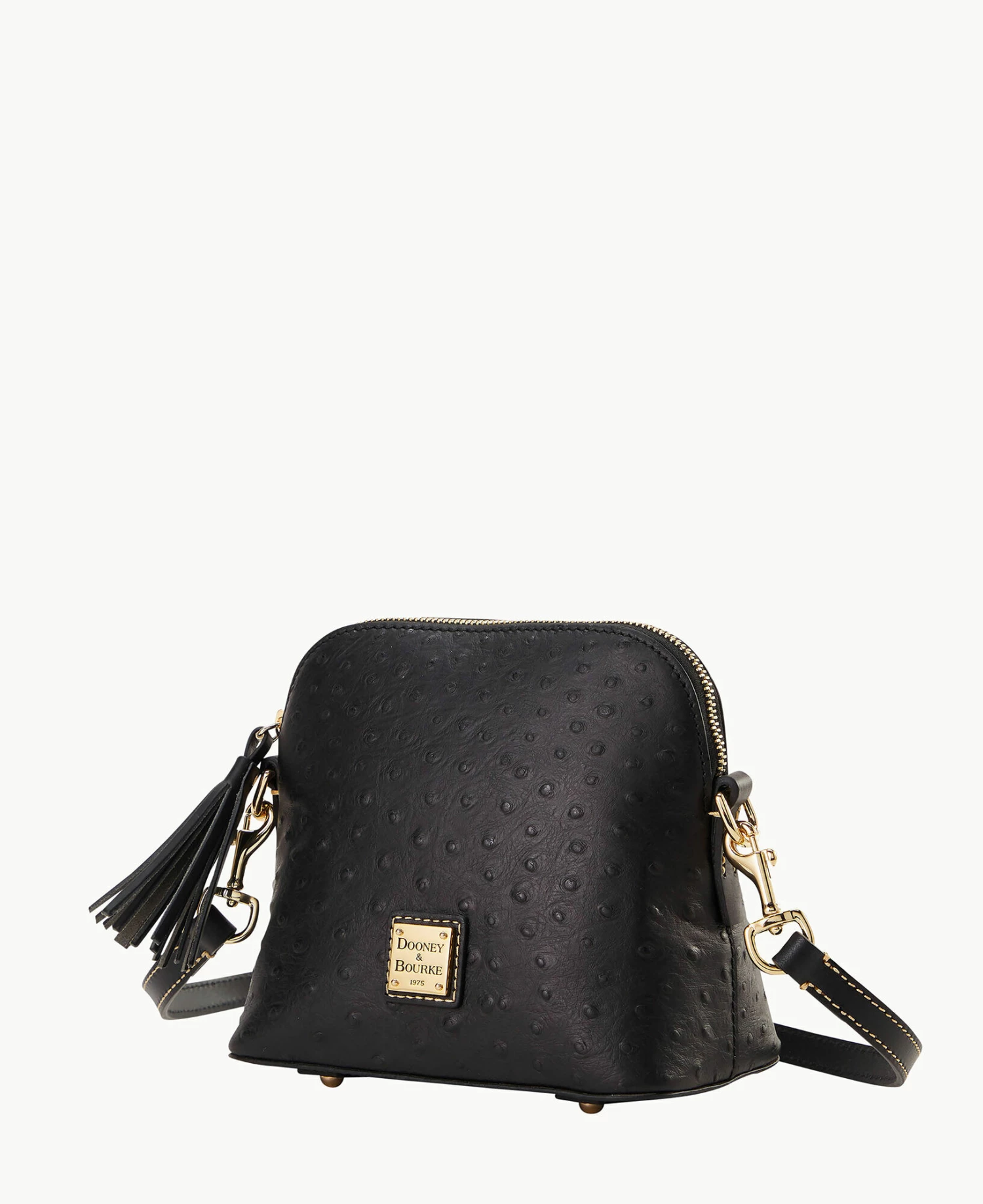 Ostrich Domed Crossbody Black Ostrich Domed Crossbody Black -Florentine Shop B2059G OTBLPABL ALT1