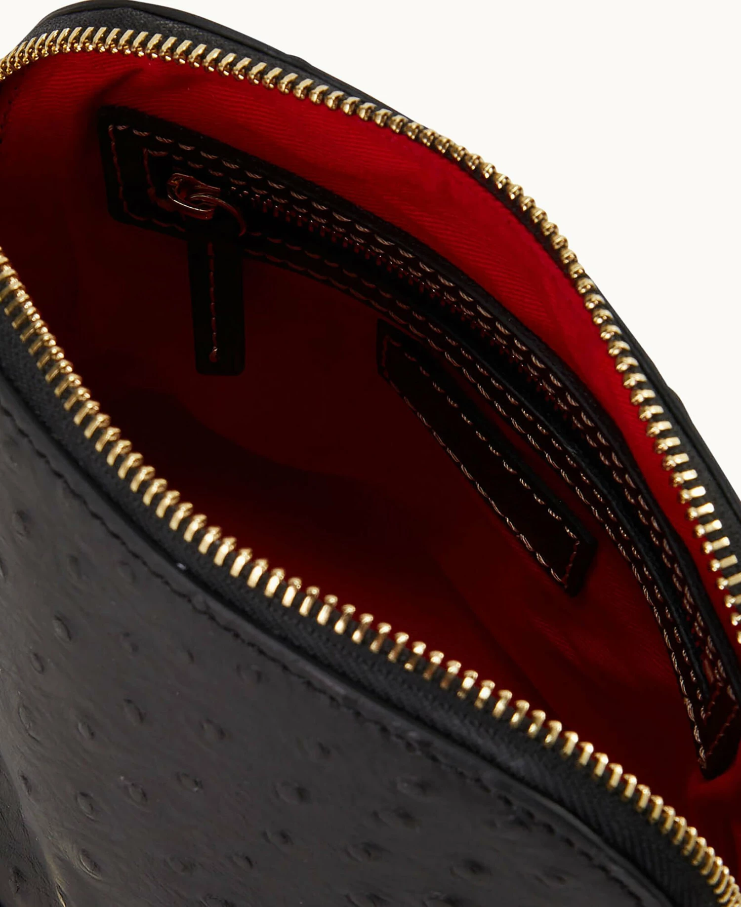 Ostrich Domed Crossbody Black Ostrich Domed Crossbody Black -Florentine Shop B2059G OTBLPABL ALT2 1