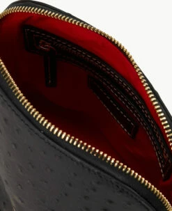 Ostrich Domed Crossbody Black 2 Ostrich Domed Crossbody Black -Florentine Shop B2059G OTBLPABL ALT2