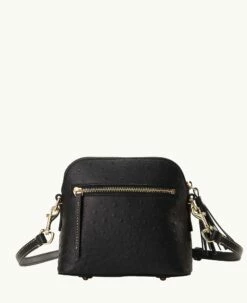 Ostrich Domed Crossbody Black 8 Ostrich Domed Crossbody Black -Florentine Shop B2059G OTBLPABL ALT3 1