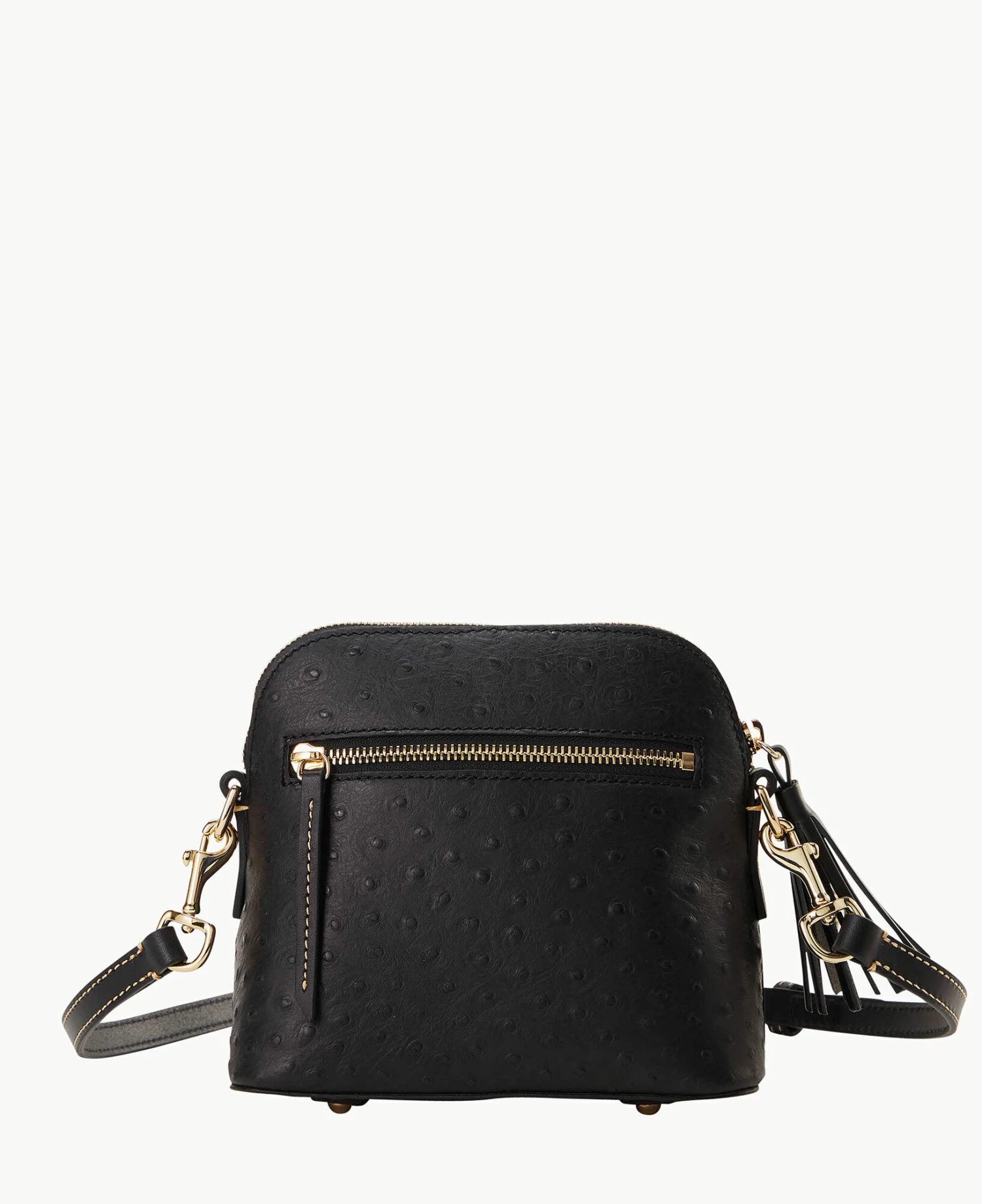 Ostrich Domed Crossbody Black Ostrich Domed Crossbody Black -Florentine Shop B2059G OTBLPABL ALT3