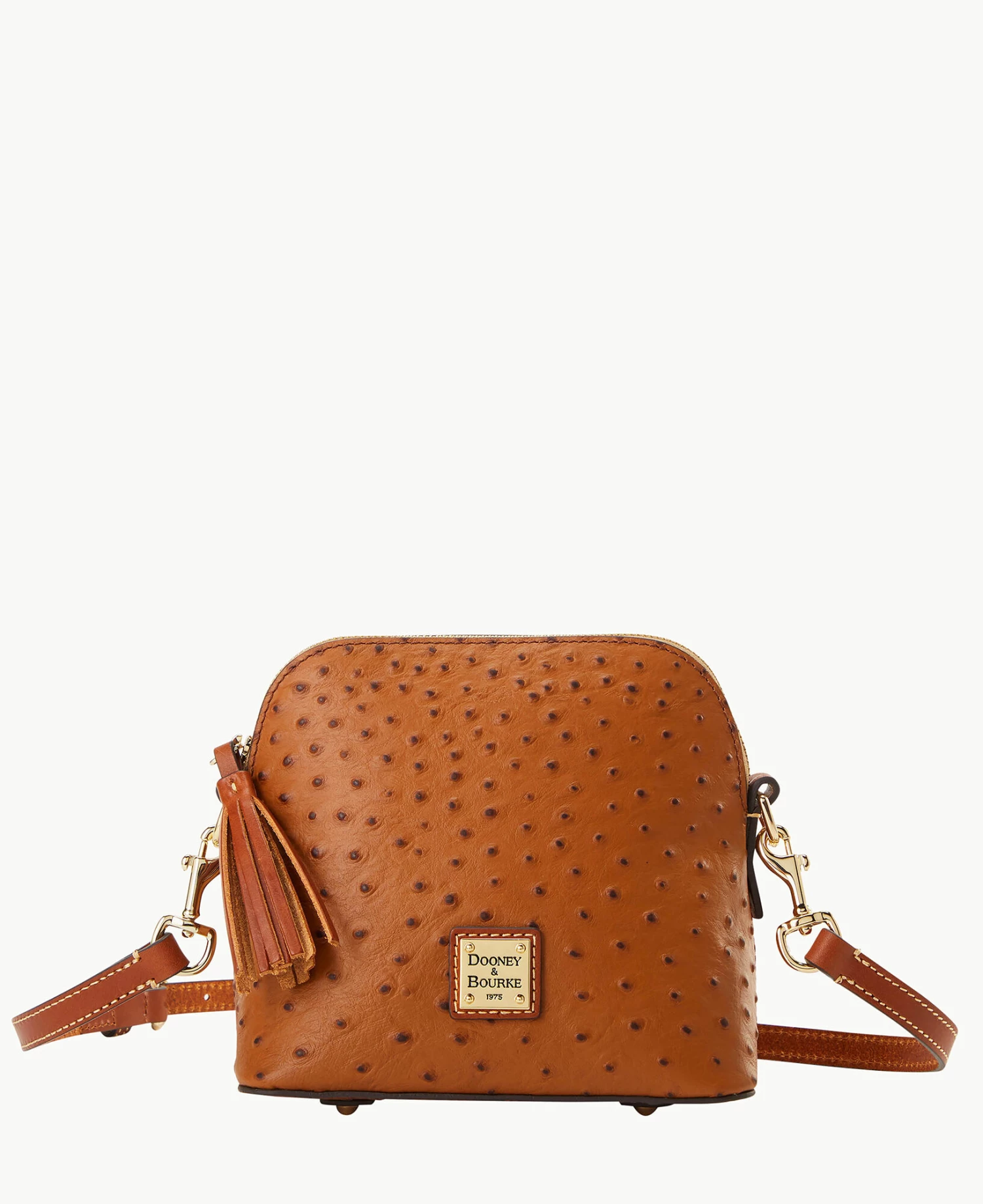 Ostrich Domed Crossbody Black Ostrich Domed Crossbody Black -Florentine Shop B2059G OTCAPAKR