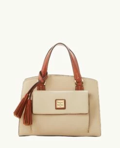 Pebble Grain Small Satchel Bone -Florentine Shop B2170G AWBOPATN 1