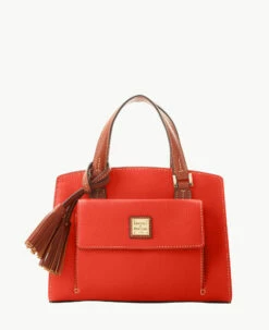Pebble Grain Small Satchel Bone -Florentine Shop B2170G AWGEPATN
