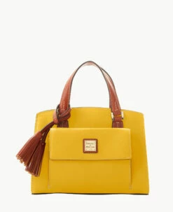 Pebble Grain Small Satchel Bone -Florentine Shop B2170G AWMTPATN