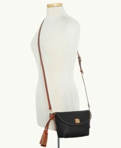 Pebble Grain Crossbody Saddle Bag Black -Florentine Shop B2174G AWBLPATN ALT4 1
