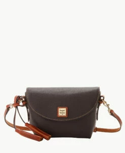 Pebble Grain Crossbody Saddle Bag Black -Florentine Shop B2174G AWBMPATN