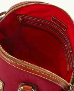 Pebble Grain Domed Satchel Wine -Florentine Shop B2217G AWWNPATN ALT2 1