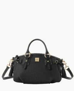 Pebble Grain Medium Mail Satchel Black Black