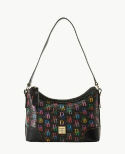 DB75 Multi Large Shoulder Bag Black