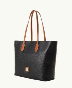Ostrich Large Tote Black 6 Ostrich Large Tote Black -Florentine Shop B2321G OTBLPAKR ALT1 1