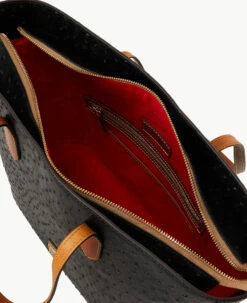 Ostrich Large Tote Black 2 Ostrich Large Tote Black -Florentine Shop B2321G OTBLPAKR ALT2