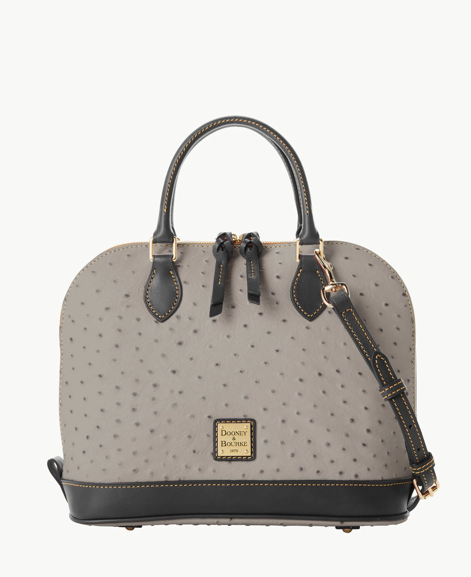 Ostrich Zip Zip Satchel Bone Ostrich Zip Zip Satchel Bone -Florentine Shop B2343G OTGYPABL