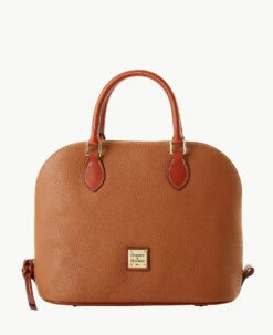 Pebble Grain Domed Satchel Taupe 13 Pebble Grain Domed Satchel Taupe -Florentine Shop B2367G AWCAPATN