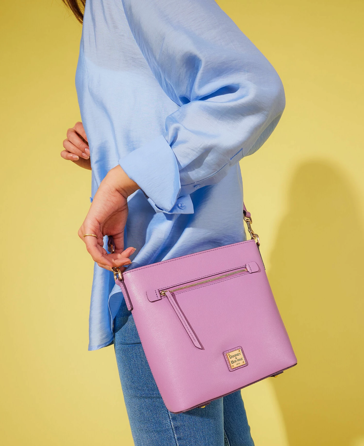 Saffiano Zip Crossbody Bubble Gum Saffiano Zip Crossbody Bubble Gum -Florentine Shop B2SAF1920 ILD lifestyle