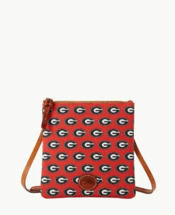 Collegiate University Of Georgia North South Top Zip Crossbody University Of Georgi