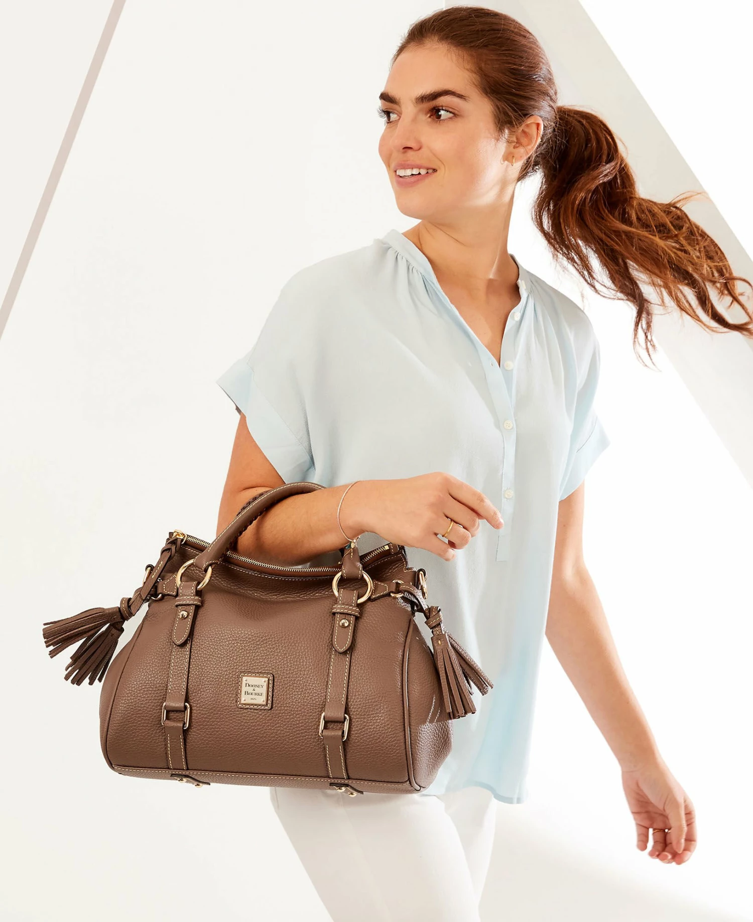 Pebble Grain Satchel Elephant Pebble Grain Satchel Elephant -Florentine Shop FA980B ILD lifestyle 1