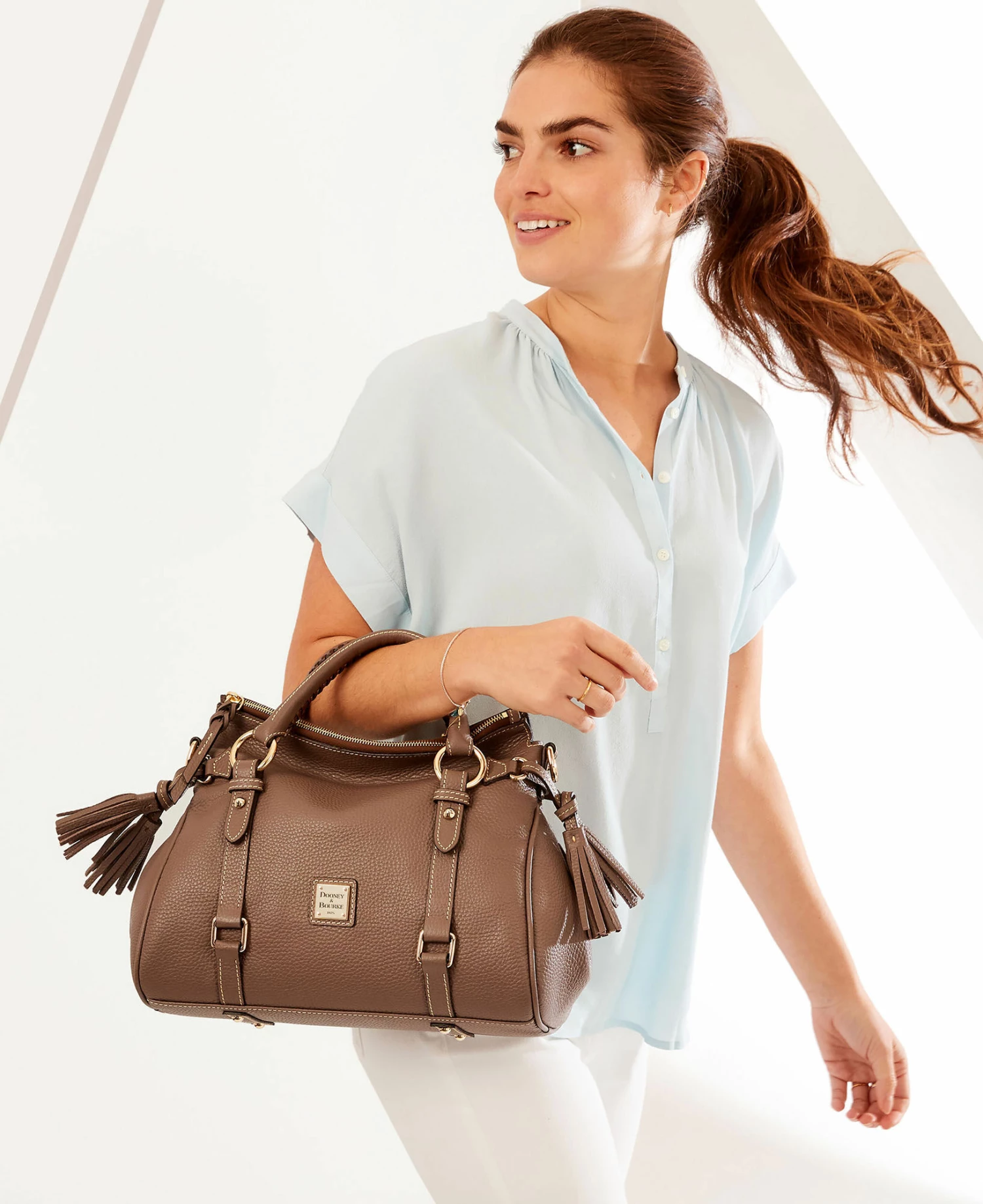 Pebble Grain Satchel Elephant Pebble Grain Satchel Elephant -Florentine Shop FA980B ILD lifestyle