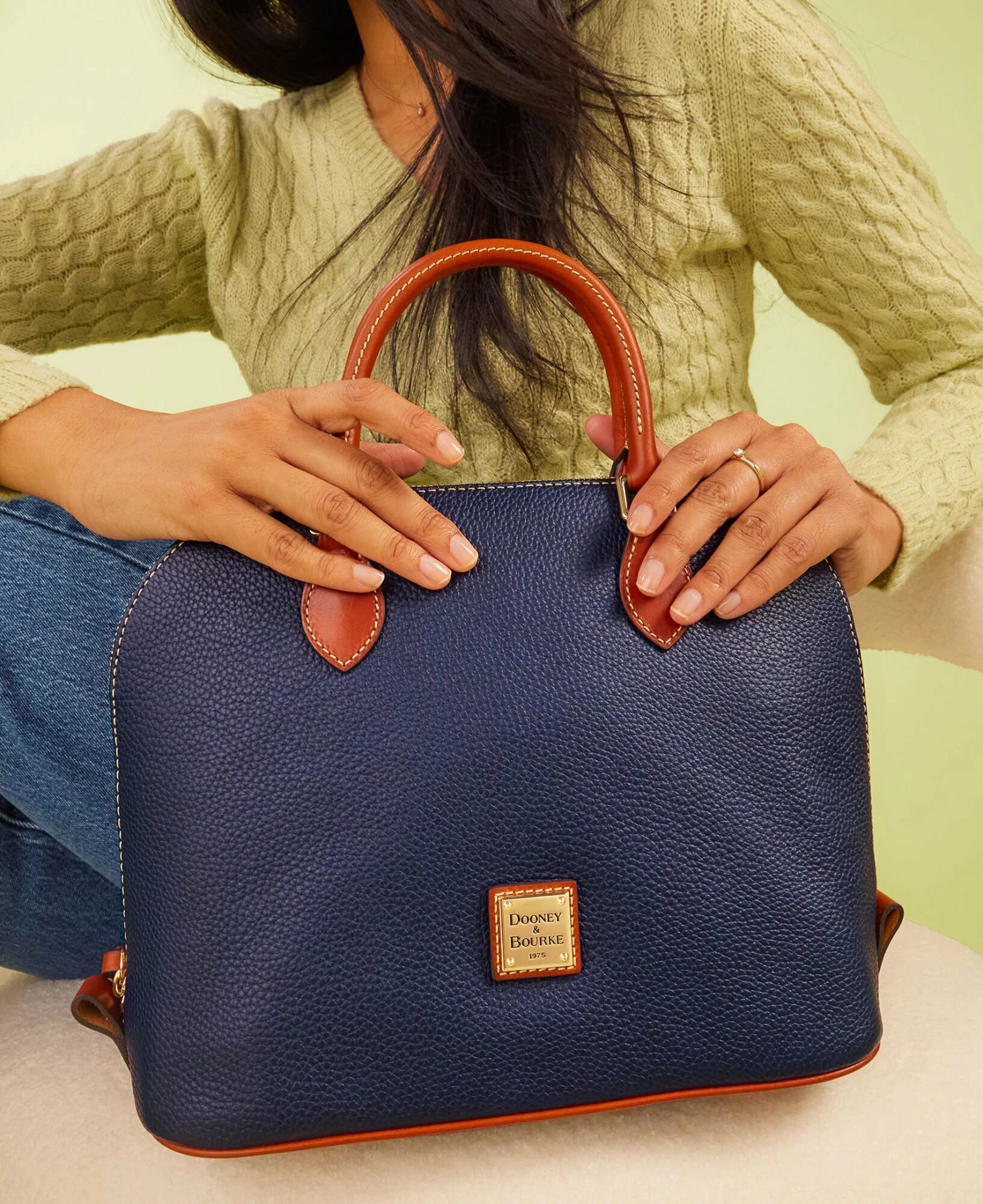 Pebble Grain Domed Satchel Taupe Pebble Grain Domed Satchel Taupe -Florentine Shop R2367 ILD lifestyle 1