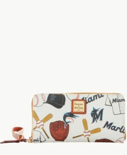 MLB Marlins Large Zip Around Wristlet MARLINS