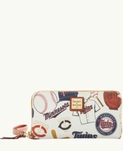 MLB Twins Large Zip Around Wristlet TWINS -Florentine Shop W0126G QUMWPATNTWNS 1