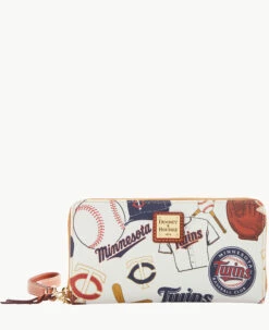 MLB Twins Large Zip Around Wristlet TWINS -Florentine Shop W0126G QUMWPATNTWNS 2