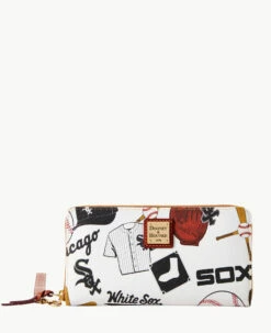 MLB White Sox Large Zip Around Wristlet WHITE SOX -Florentine Shop W0126G QUMWPATNWHSX 2