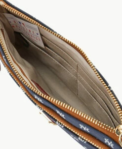 MLB Yankees Double Zip Wristlet New York Yankees -Florentine Shop W0174G MJNVPATNYANK ALT2