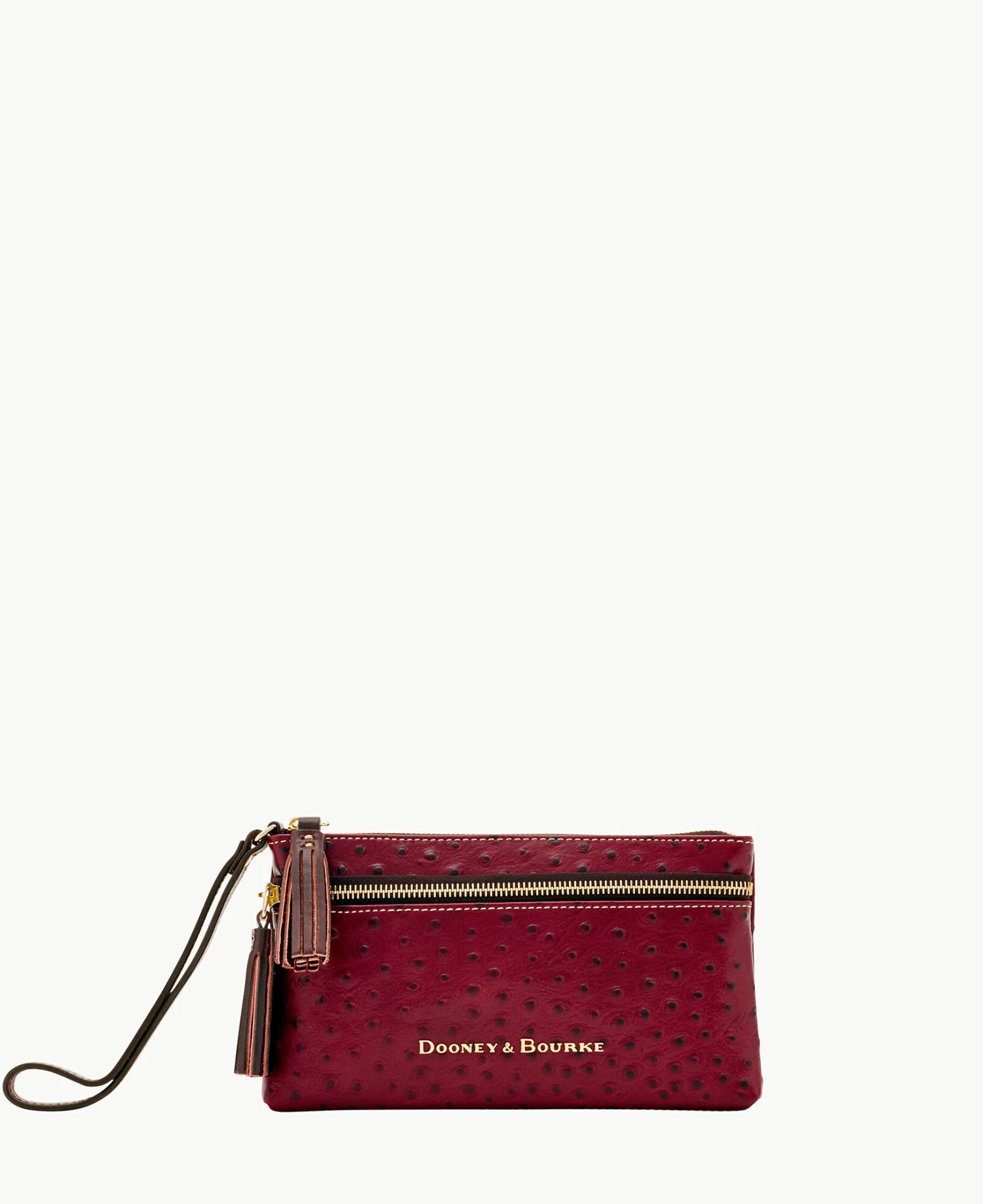 Ostrich Double Zip Wristlet Black Ostrich Double Zip Wristlet Black -Florentine Shop W0174G OTBGPABM