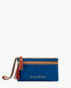 Ostrich Double Zip Wristlet Black 16 Ostrich Double Zip Wristlet Black -Florentine Shop W0174G OTMDPATN