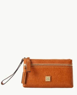 Saffiano Double Zip Wristlet Tomato 15 Saffiano Double Zip Wristlet Tomato -Florentine Shop W0174G SINASINA