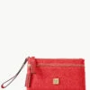 Saffiano Double Zip Wristlet Tomato