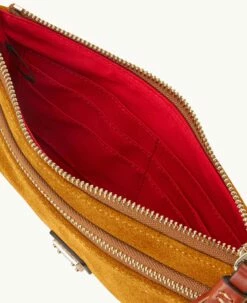 Suede Double Zip Wristlet Chamois 5 Suede Double Zip Wristlet Chamois -Florentine Shop W0174G SUCHPATN ALT2 1