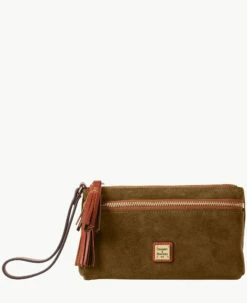 Suede Double Zip Wristlet Chamois 12 Suede Double Zip Wristlet Chamois -Florentine Shop W0174G SUOLPATN