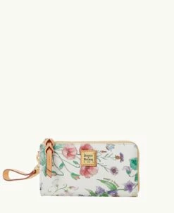 Botanical Collection Folded Zip Wristlet White 3 Botanical Collection Folded Zip Wristlet White -Florentine Shop W0177G BZWHSVNA 1