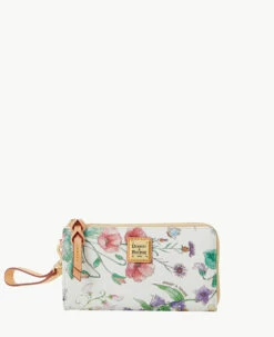 Botanical Collection Folded Zip Wristlet White 6 Botanical Collection Folded Zip Wristlet White -Florentine Shop W0177G BZWHSVNA 2