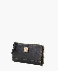 Saffiano Folded Zip Wristlet Black 2 Saffiano Folded Zip Wristlet Black -Florentine Shop W0177G SIBLSIBL ALT1
