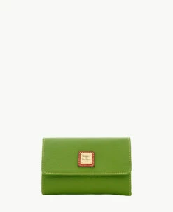 Pebble Grain Flap Wallet Plum Wine -Florentine Shop W0195G AWGSPATN