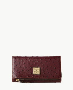 Ostrich Foldover Wallet Grey Tan -Florentine Shop W0219G OTBGPABM